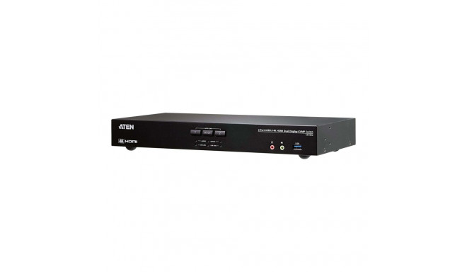 Aten 2-port USB 3.0 4K HDMI kahe ekraaniga KVMP-lüliti CS1842