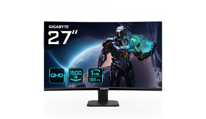 GIGABYTE GS27QC 27&quot; QHD Curved Gaming Monitor - 2560 x 1440, 1500R, 165Hz, 1ms, 250 cd/m², 