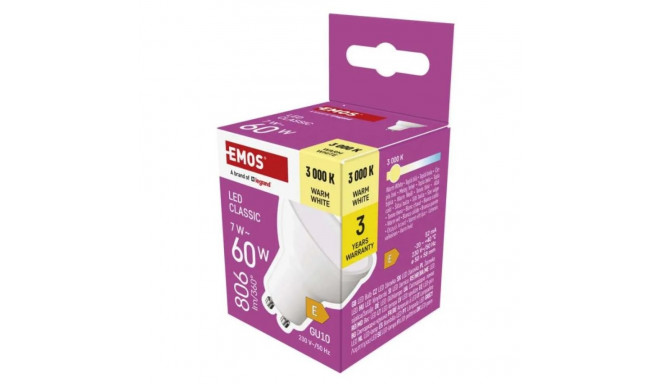 LED bulb GU10 230V MR16 7W 806lm, warm white, 3000K, 100°