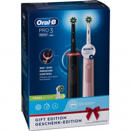 Oral-B Pro 3 3900N Duo must/roosa