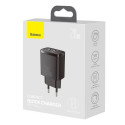 Baseus Compact Quick Charger, USB, USB-C, 20W (black)