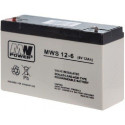 Svina akumulators, MW Power MWS 12-6 (6V, 12Ah) (4.8mm) VRLA (Valve Regulated Lead-Acid)