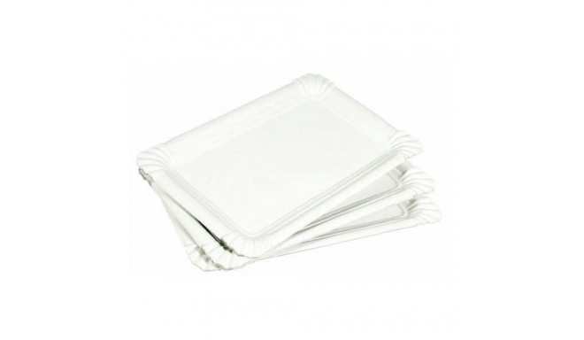 10 CARDBOARD PLATES 20X13CM WHITE