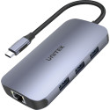 USB HUB Unitek 1x RJ-45 1x USB-C 1x USB-C PD 1x SDHC + 3x USB-A 3.2 Gen1 (D1071A)