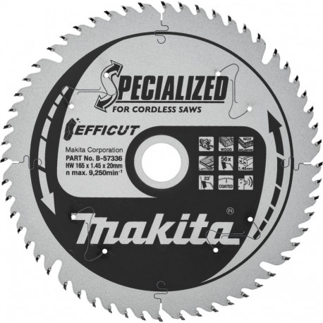 Cutting disc for wood MAKITA Efficut 165x1.45x20mm T56 23°