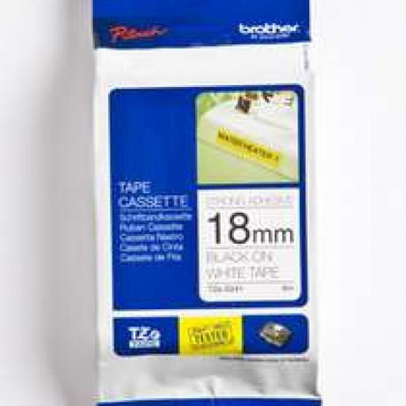 BROTHER TZES241 eriteip 18mm 8m must valge eriti tugev liim märgistusseadmele
