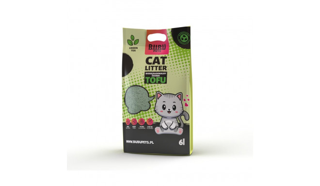 Bubu Pets green tea scented tofu cat litter 2.5 kg / 6L