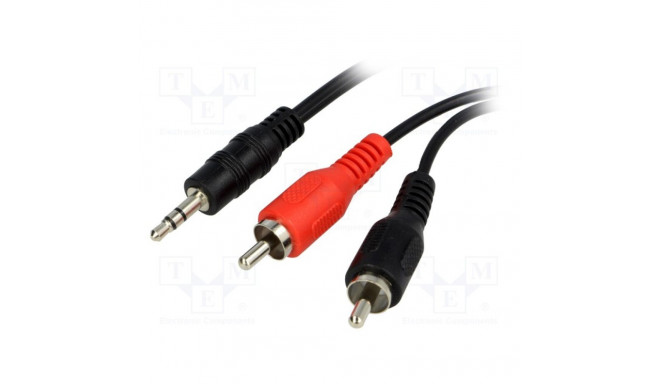Kaabel Jack 3.5mm pistik, RCA pistik x2 1.5m must