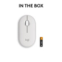 Logitech Pebble 2 M350s Wireless Mouse, RF Wireless + Bluetooth, 4000 DPI, Tonal White