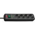 Brennenstuhl Eco-Line anti-surge power strip 4 sockets 1.5 m black (1412000000)