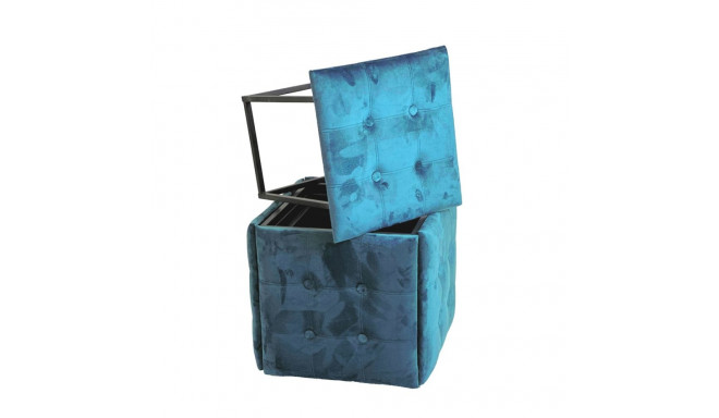 Puff-transformer 5in1 - 5 stools in 1 pouffe blue velvet