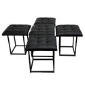 5-in-1 pouffe-transformer - 5 stools in 1 pouffe black eco leather