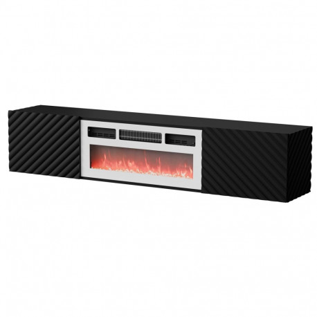 Cama RTV kapp LARA 183x35x37 must matt + valge kamin