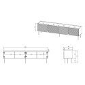 4D RTV cabinet ONDA 200x40x35-54 black (standing or wall mounted)