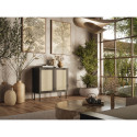 JUTA 2D chest of drawers 100x39.5x90 black + linol calabria JUTA 2D chest of drawers 100x39.5x90 black + linol calabria