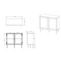 JUTA 2D chest of drawers 100x39.5x90 black + linol calabria JUTA 2D chest of drawers 100x39.5x90 black + linol calabria