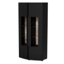 Cama 2D display cabinet MICHELLE 86x35-47xH180 black/viking oak