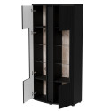 Cama 2D display cabinet MICHELLE 86x35-47xH180 black/viking oak