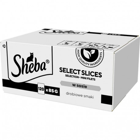 SHEBA Select Slices linnulihamaitseline märg kassitoit 120 x 85g