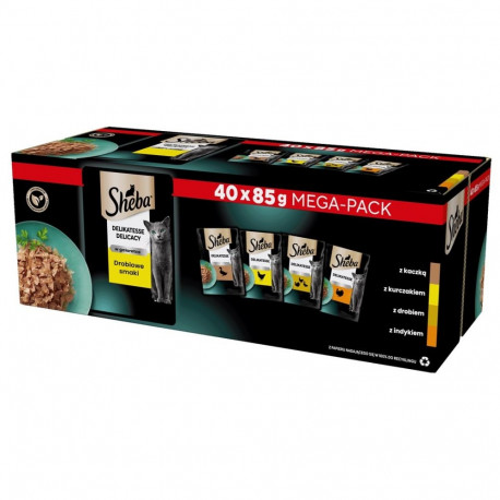 SHEBA Delicacy linnulihamaitseline želees märg kassitoit 40x85 g