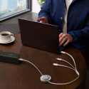 Baseus Free2Draw CB000084 retractable USB-C - Lightning / USB-C / micro USB cable 100W 1.1m - white