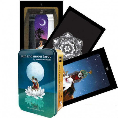 US Games Systems Sun And Moon Tarot Cards in Tin Box