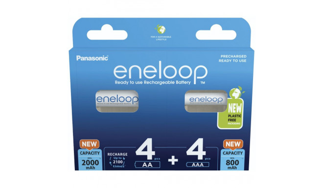 Panasonic Eneloop zestaw 4x AA 2000mAh + 4x AAA 800mAh
