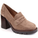 Vinceza W JAN235B suede shoes with a high heel and platform, beige (39)