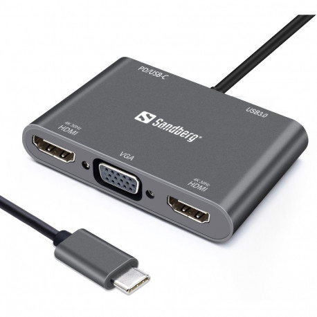 Sandberg dokk 136-35 USB-C 5-in-1 PD 100W