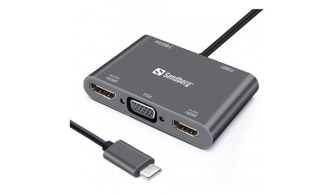 "Sandberg 136-35 USB-C 5-in-1 PD 100W DisplayDock"