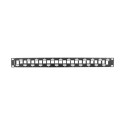 PATCH PANEL BLANK 24 PORT 1U STAGGERED WITH ORGANIZER FOR KEYSTONE MODULES BLACK LANBERG
