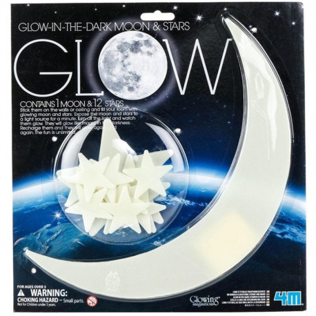 TOY 4M STICKERS SET GLOW MOON 12 STARS