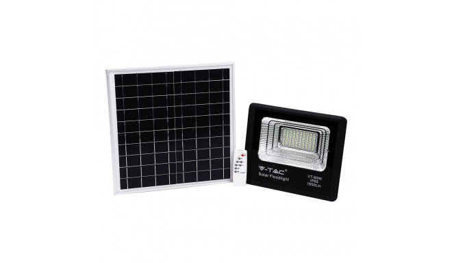 V-TAC 20W must IP65 päikesepatareiga LED prožektor, kaugjuhtimispult, taimer VT-60W 4000K 1650lm