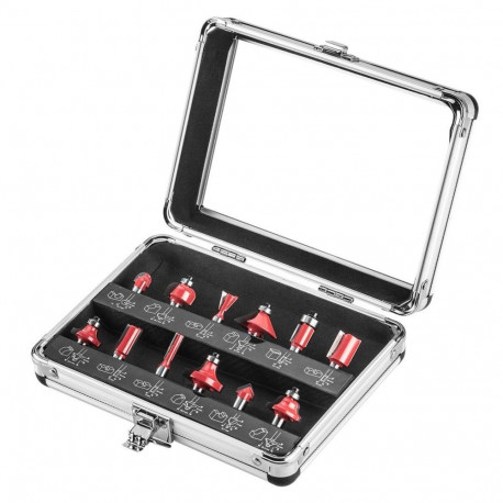 Carbide cutters, 8 mm shank, set of 12 pcs.
