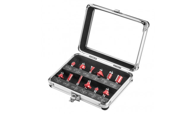 Carbide cutters, 8 mm shank, set of 12 pcs.