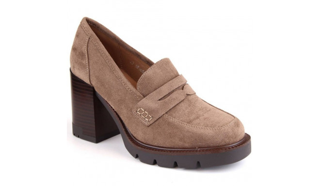 Vinceza W JAN235B suede shoes with a high heel and platform, beige (38)