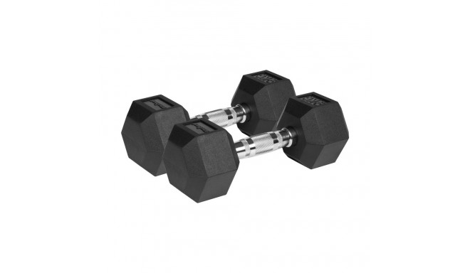 Hantle żeliwne gumowane HEX 2x9 kg REBEL ACTIVE