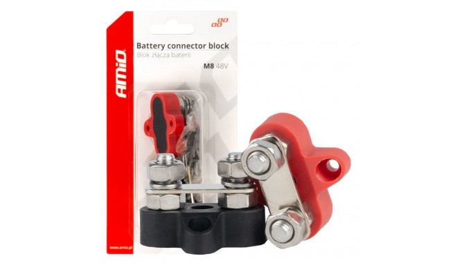 Blok rozdzielczy aku ühendussiin kahepoolne komplekt max 48v m8 amio-03806