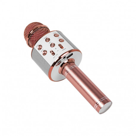 33-146# Mikrofon prm402 blow różowe złoto karaoke