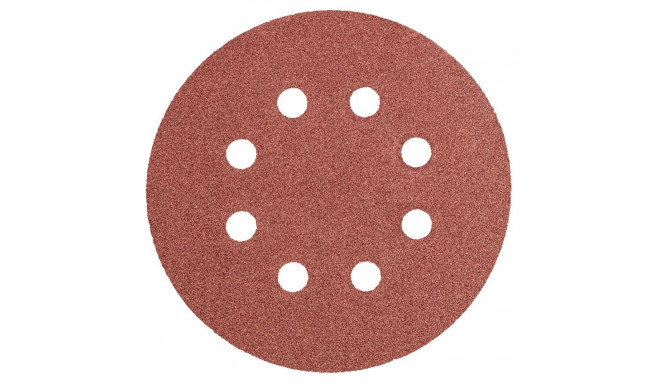 Krążki ścierne 125 mm, K100, 5 szt., z 8 otworami (5 tk.)