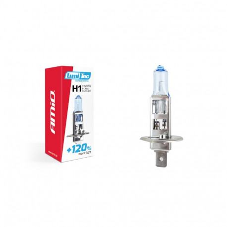Żarówka halogenowa h1 12v 55w lumitec super white +120% amio-02135