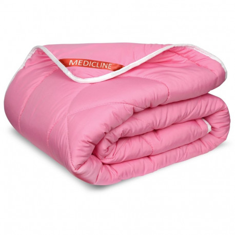 Kołdra całoroczna, mikrofibra różowa pikowana niciowo 140 x 200 cm