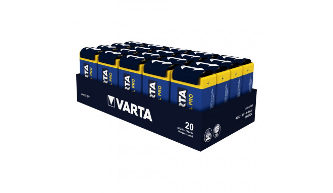 20x bateria R9V 6LR61 9V alkaliczne Varta Industrial