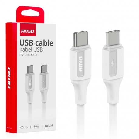 Kabel usb-c - usb-c 60W 100cm laadimiseks fulllink amio-03920