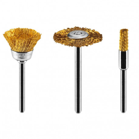 Messingist harjad, pintsel-, karika- ja kettakujuline, kmpl 3 tk