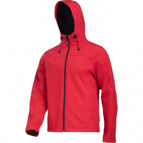 Punane kapuutsiga softshell jope, "L"