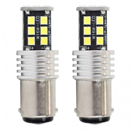 led canbus pirnid 2835 15smd 1157 bay15d p21/5w valge 12v 24v amio-01641