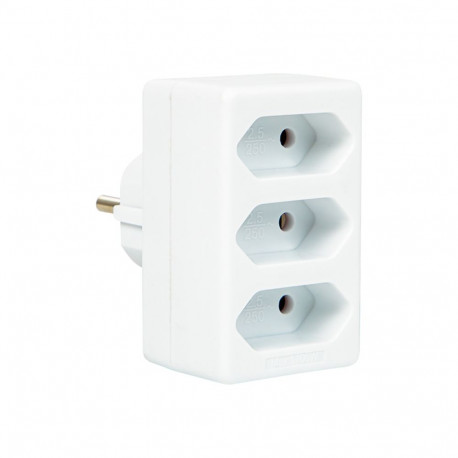 98-603# Rozgałężnik r-3 pr 3 gniazda bez uziemienia płaskie