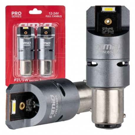 led täis canbus pro p21/5w 2x1860 smd valged 12v 24v amio-03605 pirnid