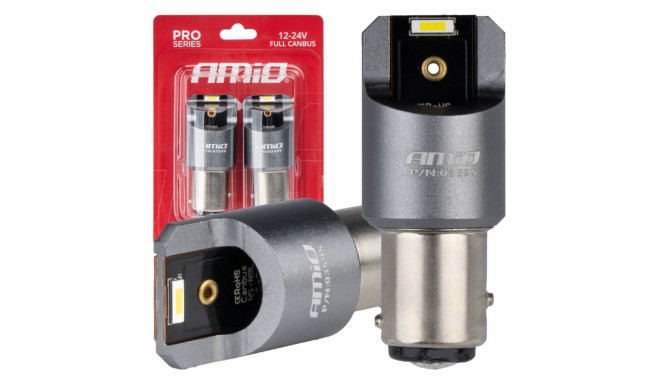 led täis canbus pro bay15d p21/5w 2x1860smd valged 12v 24v amio-03595 pirnid